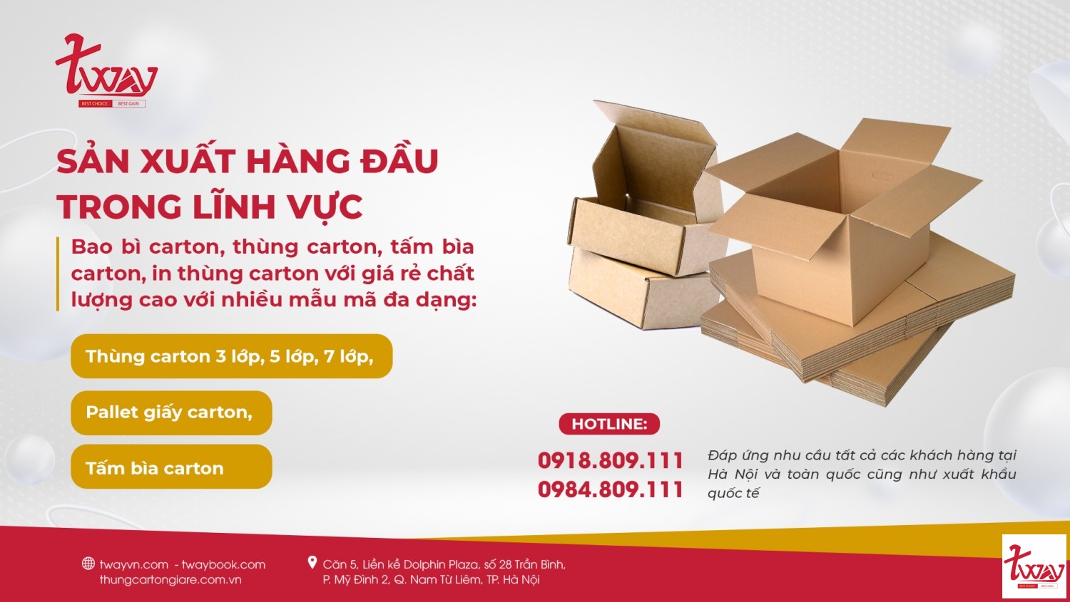 Banner Lĩnh vực sản xuất hàng đầu bìa carton zalo